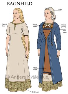 Norse Clothing, Vestidos Anime, Viking Garb, Medieval Garb, Viking Reenactment, Viking Dress, Medieval Clothes, Medieval Woman