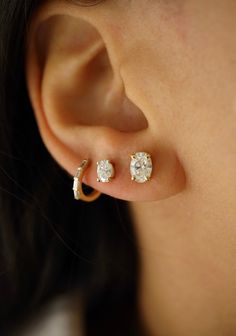 Perfect for everyday wear or special occasions, these studs combine simplicity with elegance.In Stock. Diamond Stud, New Bands, Oval Diamond, Ring Collections, Diamond Studs, Ring Bracelet, Earring Necklace, Shop Necklaces, Vintage Necklace