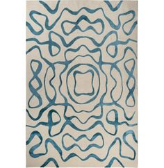 Sonic Wave features an organic ribbon motif in a tranquil teal hue against a neutral backdrop. Handknotted by our expert craftspeople in Nepal, silk hues accentuate the mesmerizing motif against the Tibetan wool base. Rug Size: Rectangle 6' x 9' The Rug Company Ken Fulk Sonic Wave Area Rug - Area Rugs in Blue | Size 6.0 H x 9.0 W x 0.51 D in | Perigold Ken Fulk, Neutral Backdrop, Turquoise Rug, Rug Company, Bedroom Carpet, Hand Tufted Rugs, Aesthetic Design, Living Room Carpet, Tufted Rug