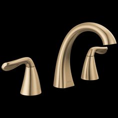 two faucets in gold with black background