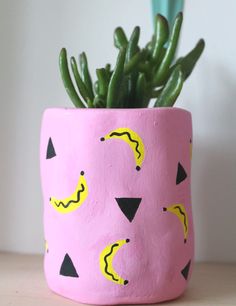 a potted plant sitting on top of a wooden table