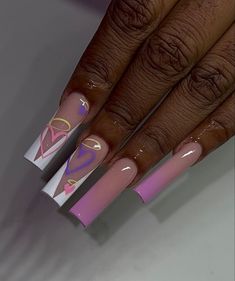 Baddie Nail Art Purple, Purple Nail Designs Black Women, Purple Acrylic Nails Black Women, Luxury Nails Classy, Purple Xl Nails, Nails Classy, Purple Acrylic Nails, Baddie Nails