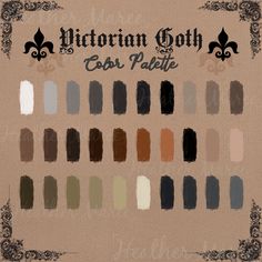 an image of the color palette for victorian goth