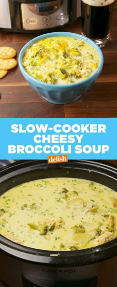 crock pot cheesy broccoli soup in an electric pressure cooker