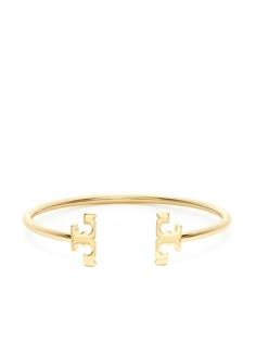 Tory Burch Eleanor Flex Cuff Trendy Gold Jewelry, Gold Jewelry Bracelets, Tory Burch Bracelet, Tori Burch, Gold Bracelet Simple, Designers Jewelry Collection, Preppy Jewelry, Cuff Design, Stacking Bracelets