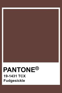 the pantone color is brown and has a white square on it, with an inscription that