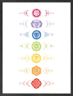 the seven chakras are arranged in different colors