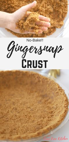 no bake ginger snap crust on a white plate