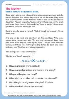 the mother worksheet with answers