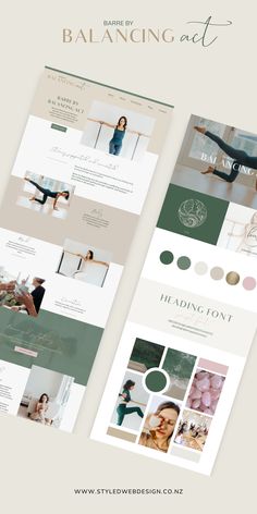 the website design is designed to look like it has two different sections, one for yoga and