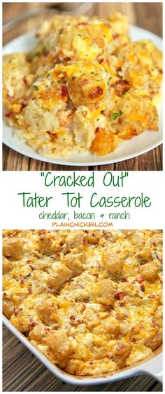 this is an image of baked out tater tot casserole