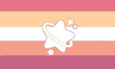 a pink, orange and yellow striped wallpaper with a star on the bottom right corner