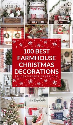 christmas decorations with the words, 10 best farmhouse house christmas decorations