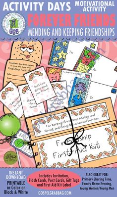 an activity pack for kids to help them learn how to write and draw with friends