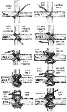 Survival Knots, Survival Skills Life Hacks, Survival Life Hacks, Survival Techniques, Free Woodworking Plans, Survival Life, Summer Decorating Ideas, Bathroom Trends, Wilderness Survival