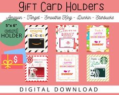 an image of gift card holders with the text instant printable for $ 5 each