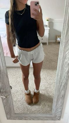 Cute Easy Outfits For School, Mini Outfit, Leggings Outfits, Summer Ootd, Comfy Outfit, Trendy Outfits For Teens, Cute Lazy Day Outfits