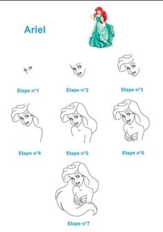 ariel the little mermaid drawing instructions