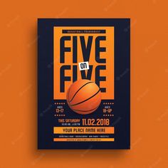 a flyer for an event with a basketball ball on the front and side of it