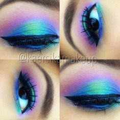 Eyeshadow And Eyeliner, Make Up Designs, Eyeshadow Tips, Diy Kosmetik, Unicorn Makeup, Eyeliner Makeup, Mineral Eyeshadow, Eye Makeup Designs, Colorful Eye Makeup