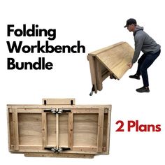 the folding workbench bundle includes 2 plans and two storage compartments for each item