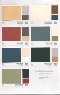 the color chart for different paint colors