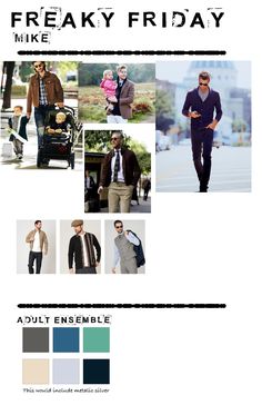 an advertisement for a men's clothing line with many different colors and styles on it