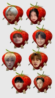 many different faces are arranged in the shape of a strawberry, and each has an individual's face on it