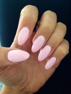 Oval Baby Pink Nails, Pink Girlie Nails, Oval Vacation Nails, Baby Pink Almond Acrylic Nails, Almond Baby Pink Nails, Baby Pink Nails Almond, Cute Pink Almond Nails, Pastel Nails Pink