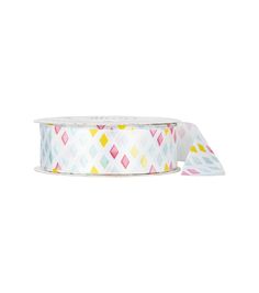 a roll of washi tape with multicolored diamonds on it