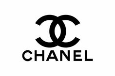 the chanel logo is shown in black and white