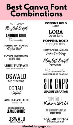 the best canvas font combinations for any type of lettering, including letters and numbers that can be