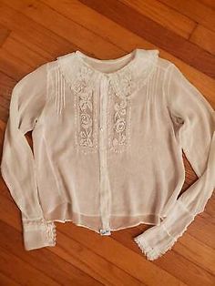 Antique Blouse in Cream With Lace and Pintucks - xs, sm | eBay Lace Shirt Outfit, Insertion Lace, Grandma Clothes, Victorian Clothing, Dresses Vintage, Historical Dresses, Lace Embroidery, Lace Shirt, Boho Blouses