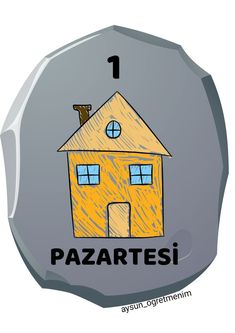 a drawing of a house with the number 1 on it