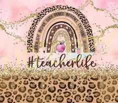 an apple is on top of a leopard print background with the words teachable life