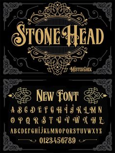 an old fashioned font and some type of lettering