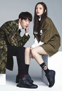 “ [HQ] KARA Hara & Seo Kang Joon for 1st Look Vol.80 1351x2000 ” Kara Hara, Twins Posing