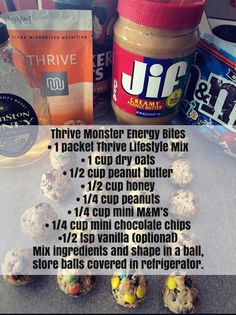 the ingredients for an energy bites recipe are shown