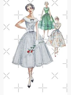 "Vintage 1950's Fashion - Simplicity - Vintage Project Runway" Poster for Sale by boojun Fashion Flyer, 50s Look, 1950’s Fashion, Project Runway, 1950s Fashion, Historical Fashion, Vintage Dress, Buy Vintage