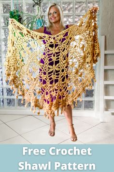 the free crochet shawl pattern is easy to make