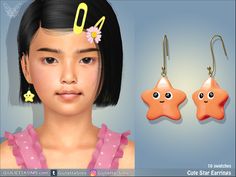 The Sims Resource - Cute Star Earrings For Kids