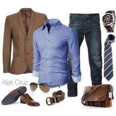 Men's Business Casual, created by keri-cruz on Polyvore Terno Slim Fit, Men's Business Casual, Jeans Shoes, Mens Attire, Elegante Casual, Business Casual Men, Men's Wardrobe