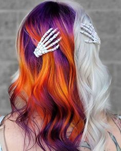 Halloween Haircolor, Spooky Hair Color, Halloween Hair Color Ideas, Spooky Hair, Halloween Hairstyles, Kid Hair