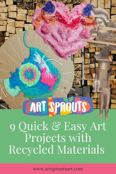 9 Creative & Easy Art Projects for Kids with Recycled Materials Recycled Art Projects For Kids, Easy Art Projects For Kids, Cardboard Weaving, Simple Art Projects, Expensive Art Supplies, Paper Mosaics, Ecofriendly Crafts, Elementary Art Lesson Plans, Recycling Art