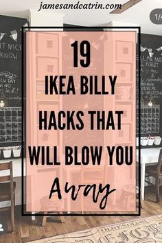 an orange bookcase with chalk writing on it and the words 19 ikea billy hacks that will blow you away