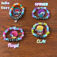 Trolls Friendship Bracelets new Characters Added - Etsy Character Bracelets, Kandi Singles, Funny Troll, Childhood Movies, Saint Paul Mn, Saint Paul, 4th Birthday