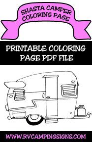 the printable coloring page for an rv camper