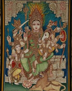 Devi Saraswati, Hindu Statues Goddesses, Tanjore Art, Mysore Painting, Shri Ganesh Images, Hindu Rituals