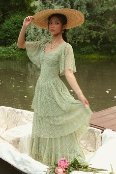 Olive Dress - FINAL SALE – Ivy City Co Green Wedding Guest Dresses, Dress Flutter Sleeves, Thanksgiving Dress, Daniel Boone, Sage Green Dress, March Wedding, Girls Holiday Dresses, Green Lace Dresses, Dresses By Color