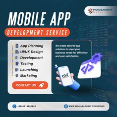 the mobile app development service is being displayed